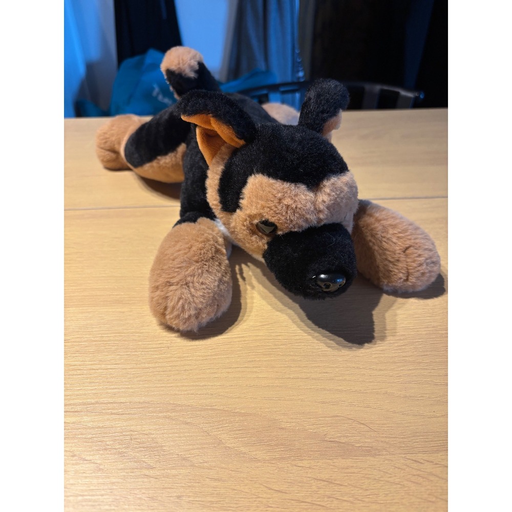 FAO Schwarz German Shepherd Plush Stuffed Animal Dog Black Tan Floppy Pup